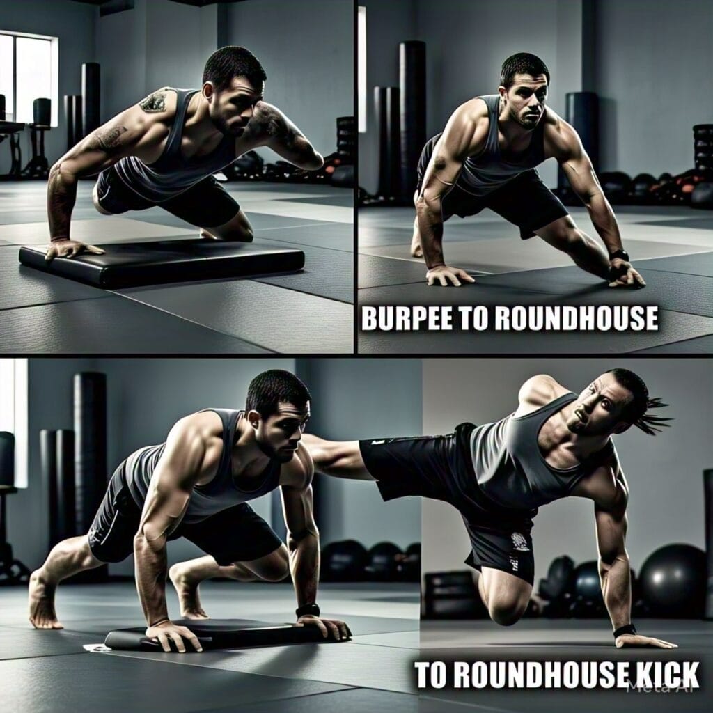 Burpee to Roundhouse Kick