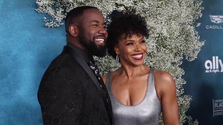 Michael Jai White and Gillian White attend the 7th Annual American Black Film Festival Honors at SLS Hotel, a Luxury Collection Hotel, Beverly Hills on February 17, 2025 in Los Angeles, California.